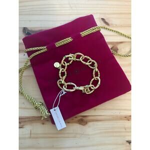 Capucine De Wulf Bangkok Bamboo Link Bracelet Gold Green Enamel Chain
